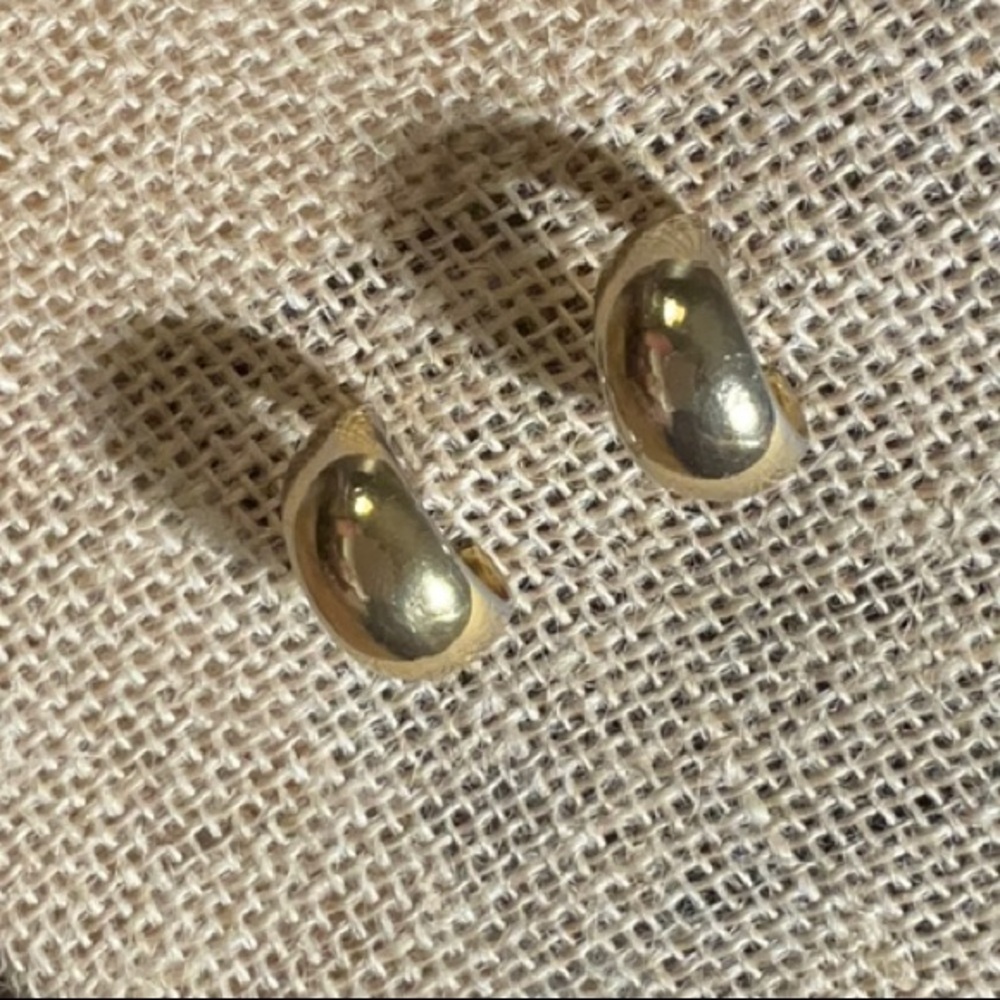 Givenchy Gold Toned Metal Hoop Post and Clutch Earrings